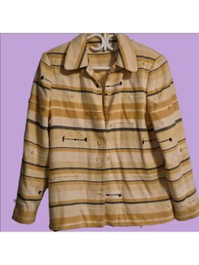 4/$67 Deal! Alfred Dunner Striped Yellow and Black Women's Jacket
